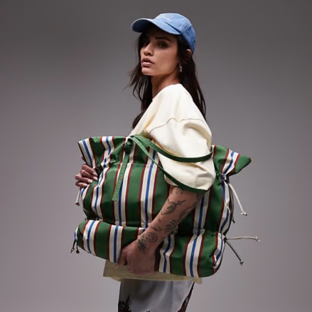ASOS Striped Green Tote Bag